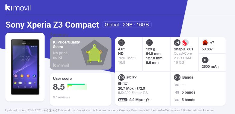 Impasse valuta Verkleuren Sony Xperia Z3 Compact: Price, specs and best deals