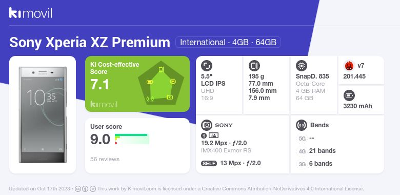 sony xz premium kimovil