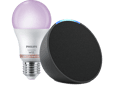 Pack de Echo Pop Altavoz inteligente con Alexa +  Bombilla inteligente Philips Smart LED, 8,5 W