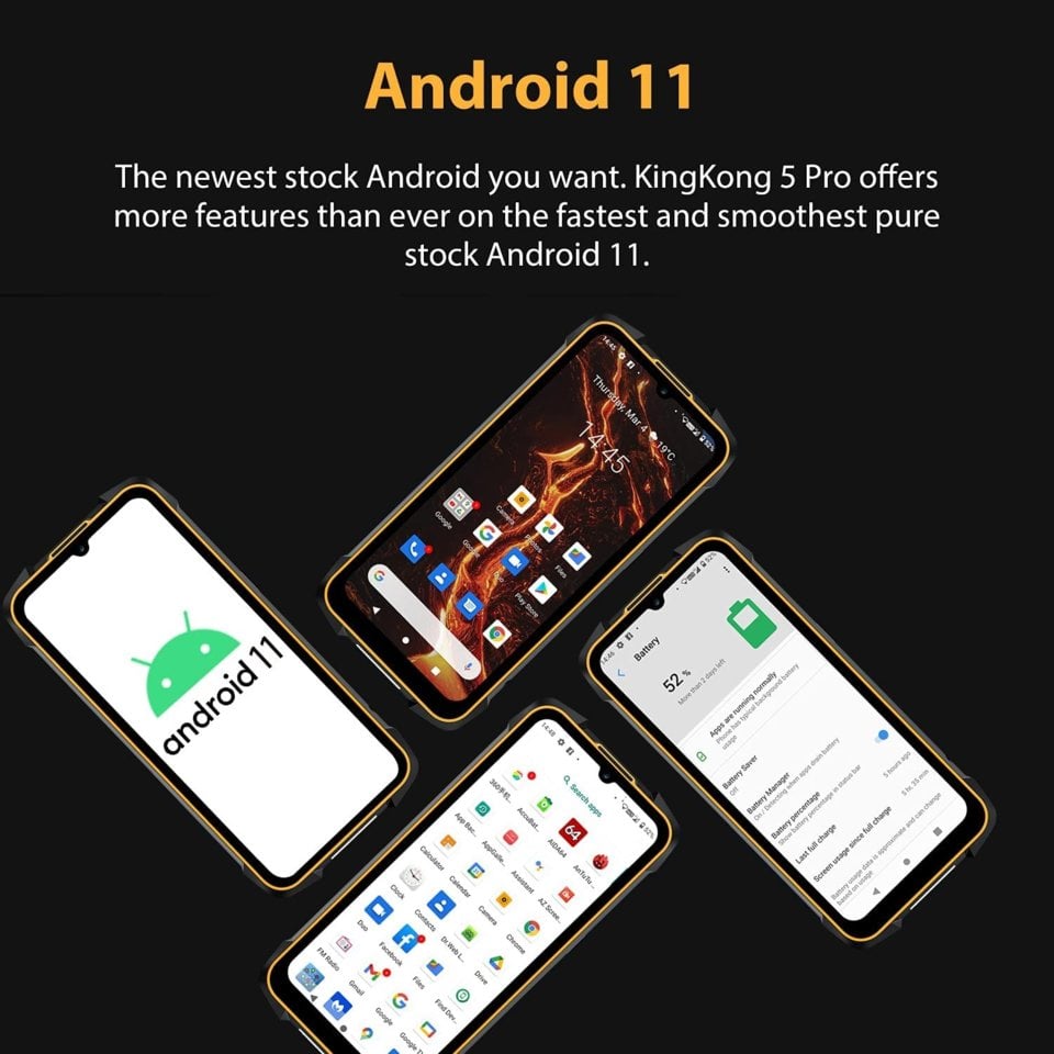 Cubot Kingkong 5 Pro 8000mAh Rugged Smartphone Waterproof IP68/IP69K  Android11 Global Version Dual Speaker NFC Cell Mobile Phone