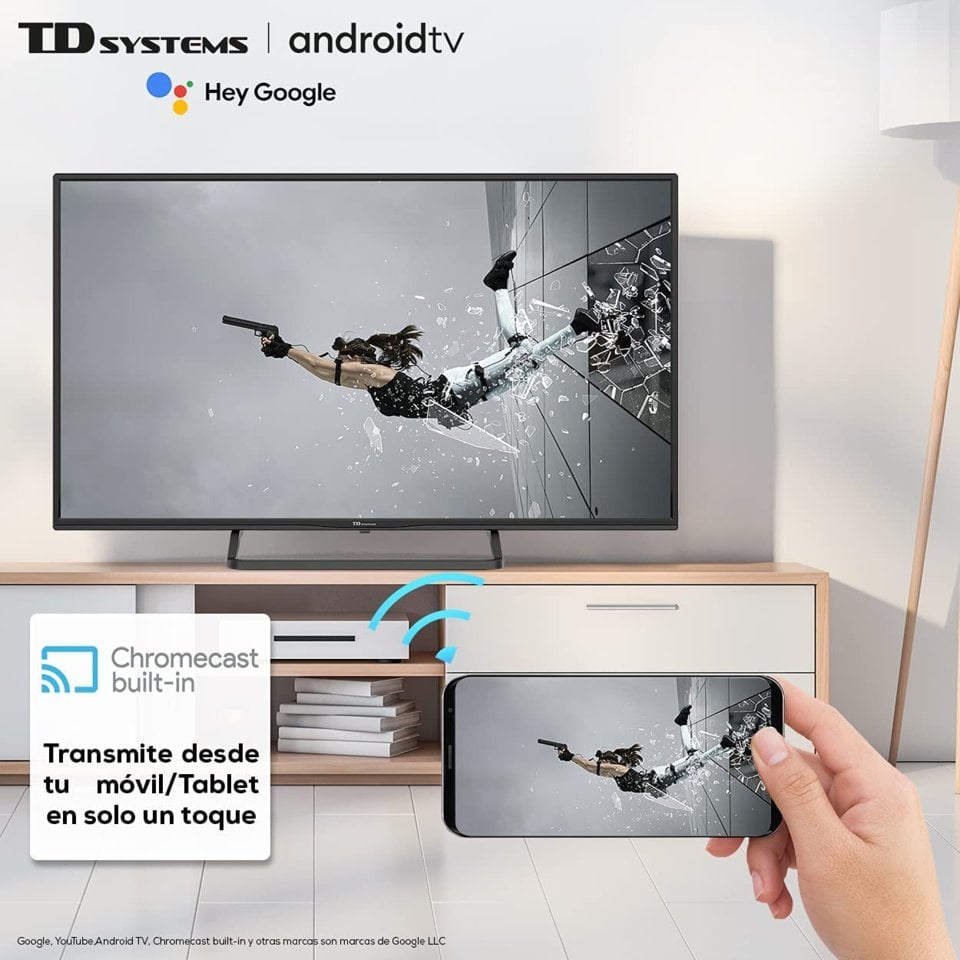 TD Systems K40DLX14GLE - Televisores Smart TV 40 Pulgadas Full HD con  Google Chromecast Built-in