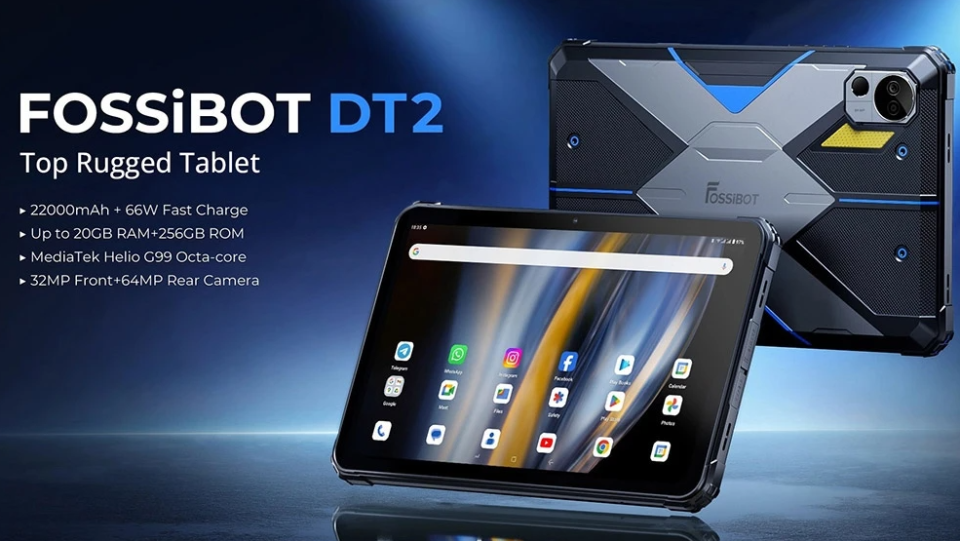 Fossibot DT2 - a rugged tablet with 20GB of RAM and a 22,000mAh battery for  $300