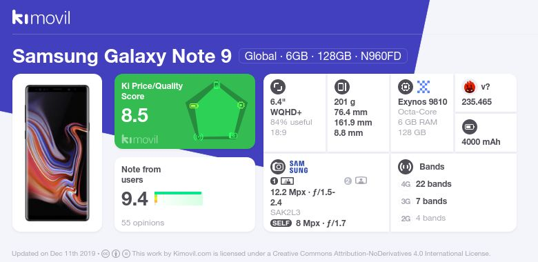 note 9 price specification