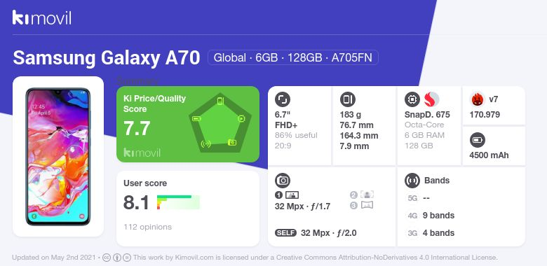 galaxy a70 kimovil