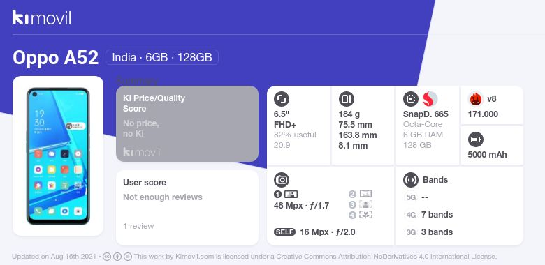 oppo a50e specs